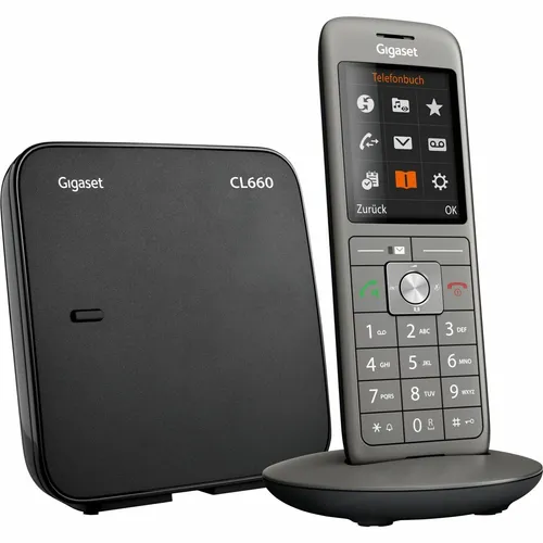 Gigaset CL660 Solo DECT-Telefon - Festnetztelefon mit Anrufbeantworter und Freisprecheinrichtung, ideal für lange Gespräche mit bis zu 14 Stunden Gesprächszeit.