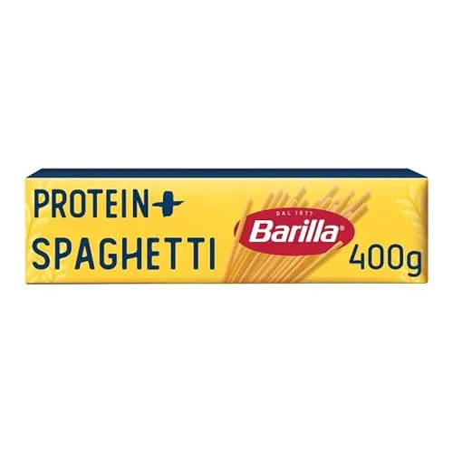 Barilla Pasta Protein+ Spaghetti 400g - Längliche Pasta mit 20g Erbsenprotein pro 100g, 100% pflanzlich und ideal für eine proteinreiche Ernährung. Kochzeit: 13 Minuten.