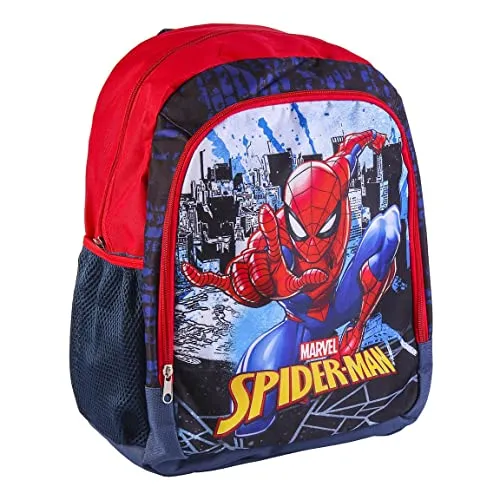 Spiderman Schultasche 41 cm - Dunkelblau - Schulranzen für kleine Superhelden, mit ergonomischem Design und ausreichend Platz für Schulmaterialien. Strapazierfähiges Polyester und coole Spiderman-Optik für den Schulalltag.