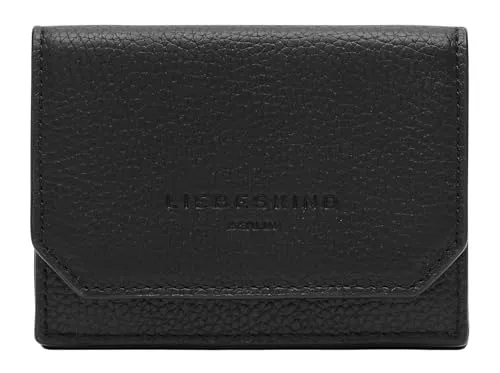 Liebeskind Berlin LORA SMALL PEBBLE Lillian - Damen Geldbörse in Schwarz - Damen-Geldbörse aus vollnarbigem Nappaleder mit RFID-Schutz, ideal für eine clevere Aufteilung von Karten und Bargeld.