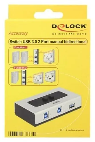 DeLOCK Umschalter USB 3.0 2 Port manuell bidirektional