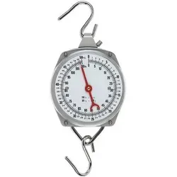 Kerbl Zeigerschnellwaage 50 kg - Ausrüstung für die Schaf- & Ziegenhaltung, ideal für eine schnelle Gewichtsregelung mit robustem Design und Haken für einfache Handhabung.
