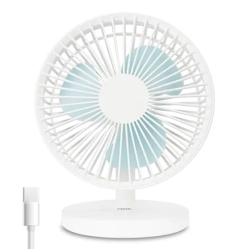 ADE USB Tischventilator - Sehr leise mit 3 Stufen - Tischventilator mit flüsterleiser Technologie (40 dB), ideal für Homeoffice und entspannte Nächte. Akku mit bis zu 7,5 h Laufzeit und 90° Neigungswinkel für optimale Kühlung überall.