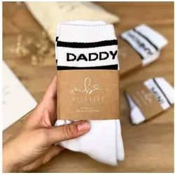MeinBaby123® Tennissocken Geschenk für Papa, Vatertag Geschenkidee, Geschenk Geburt (Set, 1 Paar Socken inkl. Baumwollsocken und Kärtchen) Geschenk frischgebackener Vater, Papa Socken Daddy (39-42)