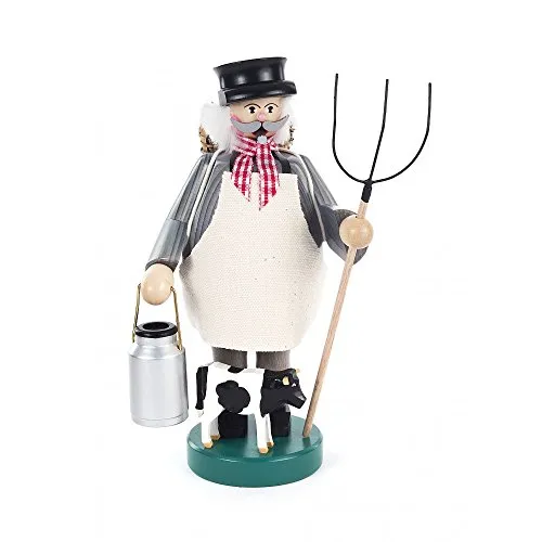 Räuchermännchen Bauer - 21cm - Original Erzgebirge - Räucherstäbchenhalter aus dem Erzgebirge, handgefertigt und mit traditionellem Design für eine gemütliche Atmosphäre.