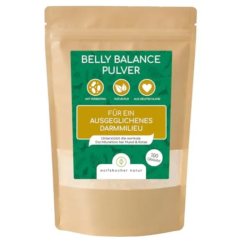 Wolfsbacher Natürliches Durchfall Stopp Pulver für Hunde und Katzen | Mit Präbiotika und Totes Meer Salz | Bindet überflüssiges Wasser und entzieht dem Darm Giftstoffe