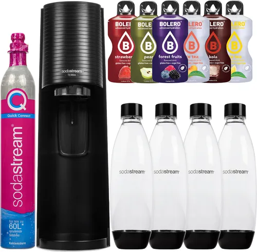 SodaStream Wassersprudler Terra Black mit 4 Flaschen in schwarz von SodaStream