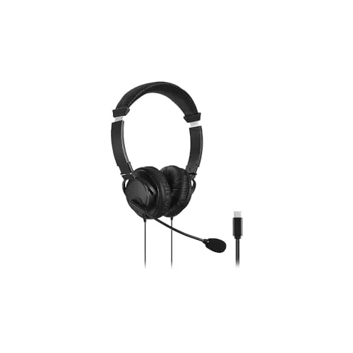 Kensington USB-CTM HiFi-Headset - Hochwertiger Stereoklang mit passivem Noise-Cancelling-Mikrofon und flexibler Mikrofonarm für das ultimative Gaming-Erlebnis