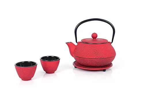 ECHTWERK Teeservice 4-tlg für 2 Personen - Gusseisen Teeservice im Vintage-Design, hitzebeständig bis 260 °C, ideal für gemütliche Teestunden zu zweit.