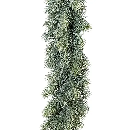 creativ home Künstliche BLAUTANNENGIRLANDE, GEEIST ca. 180 cm. Tannengirlande mit ca. 120 Spritzguss Tannen- Trieben. GEFROSTET, Grün