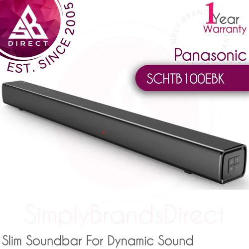 Panasonic SCHTB100EBK 45W Slim Soundbar Für Dynamisch Sound │ Bluetooth, USB,