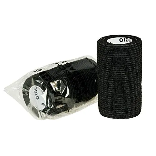 Vethaft Extra selbsthaftende Bandage 10cm Haftbandage für Huf-, Klauenpflege + Veterinärmedizin, Farbe:schwarz