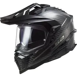 LS2 MX701 Explorer Carbon Helm, schwarz, Größe L - Motorradhelm mit kratzfestem Visier und Twin Visor System für optimale Sicht und Schutz. Atmungsaktives, hypoallergenes Innenfutter sorgt für hohen Tragekomfort.