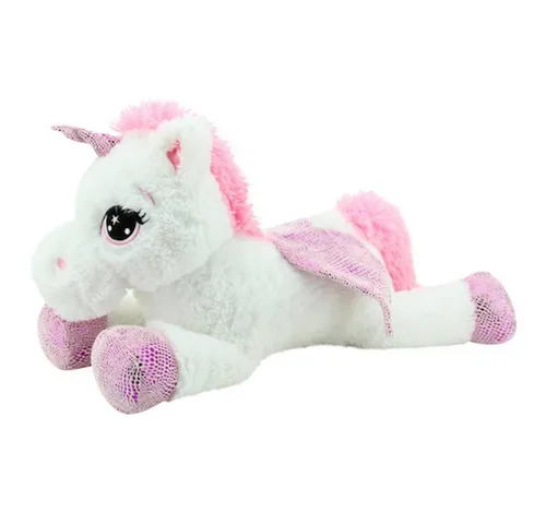 Sweety Toys 8032 Plüsch Einhorn - 65 cm weiß, glitzernde Füße und Flügel, antiallergisch und schwer entflammbar