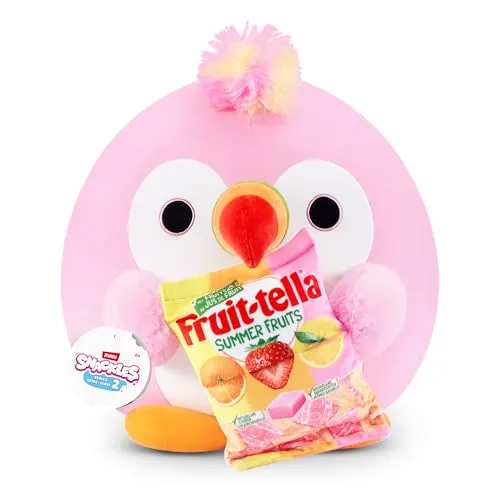 Snackles Serie 2 20 cm (Sally) von ZURU Kuschelig-weiches, beruhigendes, 20 cm großes Plüschspielzeug mit lizenziertem Snackmarken-Accessoire, Toucan, Fruit-Tella