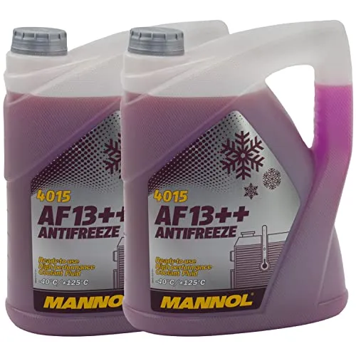 Kühlerfrostschutz MANNOL AF13++ Antifreeze 2 X 5 Liter Fertiggemisch -40°C rot