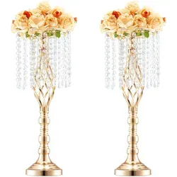 VEVOR 55 cm Kristallglas Blumenständer für Hochzeiten in gold von Vevor
