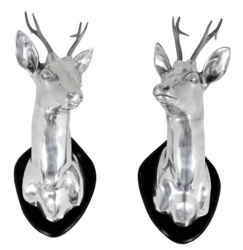 Produktbild Eichholtz Wanddekoration Hirsche Silber