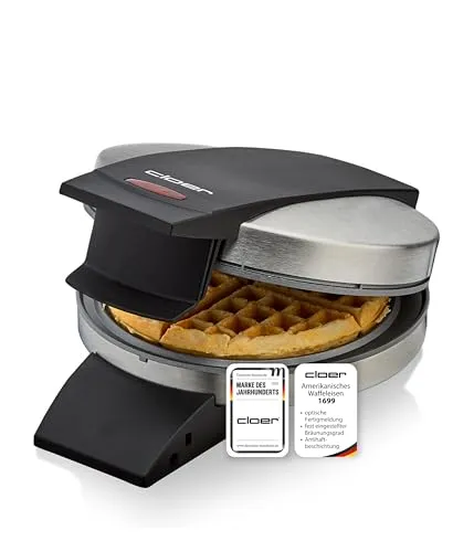 Cloer 1699 Amerikanisches Waffeleisen – Fluffige Waffeln mit Antihaftbeschichtung