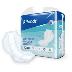 ATTENDS Contours Regular 10 - Anatomisch geformte Inkontinenzeinlagen - Inkontinenzeinlagen mit hohem Saugvermögen und Odour Protection für sicheren Schutz bei starker Inkontinenz, ideal für aktive Nutzer.