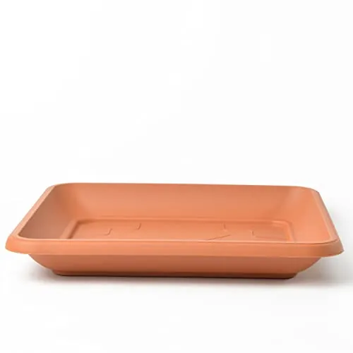 KAGM Untersetzer für Blumenkübel Blumentof Pflanztopf quadratisch Kunststoff Terracotta 27 cm Pflanzenuntersetzer Blumenuntersetzer