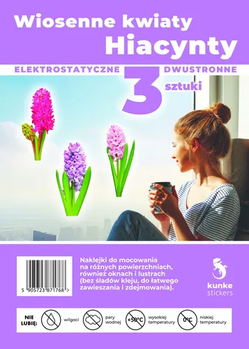 NAKLEJKA WIOSENNA KWIATEK HIACYNT 3SZT. KUNKE 5905723871768