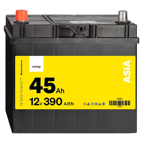Denagi 45Ah Autobatterie ASIA A45L 12V Wartungsfrei Kompakt Zuverlässig