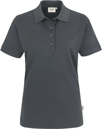 HAKRO Damen Poloshirt Mikralinar® 216, anthrazit, M - Hochwertiges Damen Poloshirt aus Mikralinar®, pflegeleicht und strapazierfähig, ideal für den gewerblichen Einsatz. Mit modischer Knopfleiste und komfortablem Schnitt.