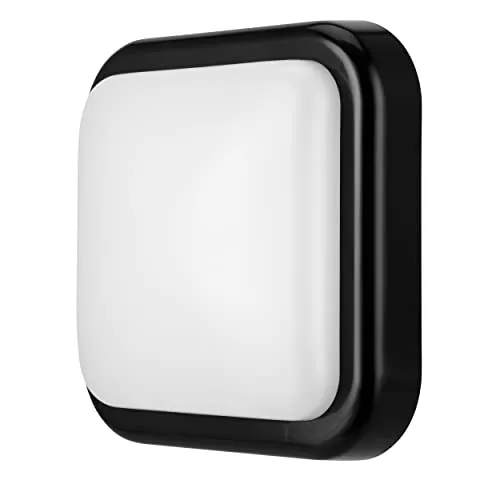 REV Rechteckleuchte, LED Wand- Deckenlampe, 14W, IP44, 20x20cm, bis 25.000h, schwarz