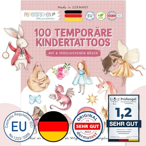 Papierdrachen 100 besonders hautfreundliche Kindertattoos von Papierdrachen