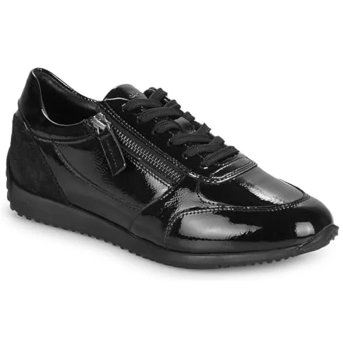 Geox D CALITHE A Sneaker - Stylischer Damen Sneaker in Schwarz, 40 EU - Damen-Sneaker aus atmungsaktivem Material mit bequemer Gummisohle, ideal für den Alltag und modische Akzente.