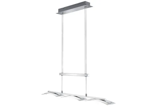 Reality Leuchten LED Pendelleuchte LED-JoJo-RL144, Höhenverstellbar - Moderne Pendelleuchte für Innenräume, 3-flammig mit 3x 4,5W SMD LED, stilvolles silberfarbenes Design, ideal für individuelle Lichtgestaltung.