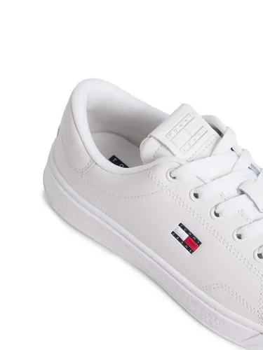 Tommy Jeans TJW SCRIPT CUPSOLE Plateausneaker in Beige, Größe 40 EU - Sportlicher Plateausneaker mit hochwertigem Obermaterial aus Leder und Textil. Ideal für lässige Freizeitlooks und bequem im Alltag.
