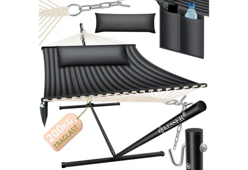 KESSER Hängematte HILL mit Gestell und Kissen, anthrazit