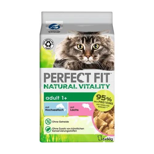 PERFECT FIT Nassfutter Katze mit Hochseefisch & Lachs, natural vitality, Multipa