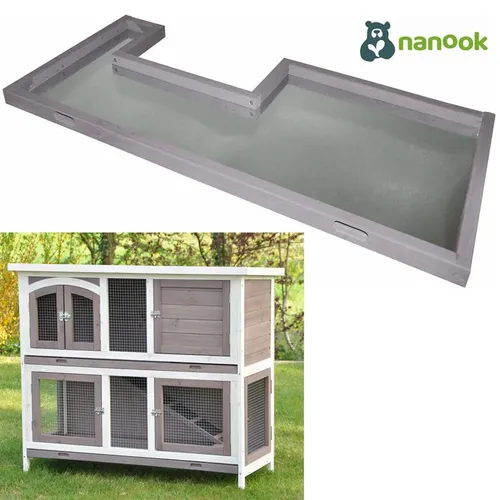 nanook Obere Ersatz Kotwanne für Hasenstall XXL - Käfige, Auslauf & Gehege - Original-Ersatzwanne aus Holz mit Metallboden, ideal für die einfache Reinigung und Pflege Ihres Kaninchenstalls.