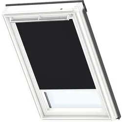 VELUX Verdunkelungsrollo Uni Schwarz 3009, M08, GEL,Manuell,VELUX,weiße Schiene