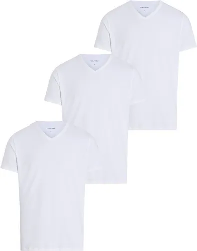 CALVIN KLEIN Herren T-Shirts 3er Pack V-Ausschnitt, Weiß, XL - T-Shirts für Herren, ikonisches Design mit optimaler Passform und hohem Tragekomfort, ideal für jeden Anlass.