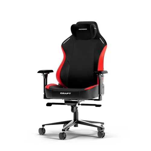 DXRacer CRAFT XL Schwarz & Rot EPU Leder - Premium Gaming Stuhl - Ergonomischer Gaming-Stuhl mit verstellbaren 4D-Armlehnen und multifunktionaler Kontrolleinheit, perfekt für lange Sitzsessions und E-Sport-Events.