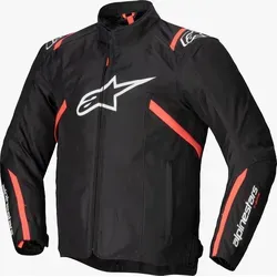 Herren Motorrad Jacke M - Alpinestars T-SPS V2 WP - schwarz-weiß-fluorot - Motorradjacke für Herren, atmungsaktiv und wasserdicht, mit herausnehmbaren Protektoren und Thermofutter – ideal für alle Jahreszeiten.