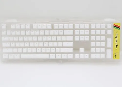 Ducky PBT Double-Shot Keycap Set, DE Layout - weiß - Keycaps-Set mit 109 PBT-Tastenkappen, bietet hohe Haltbarkeit und gute Sichtbarkeit, ideal für Gamer und Schreibprofis, kompatibel mit Cherry MX-Stems.