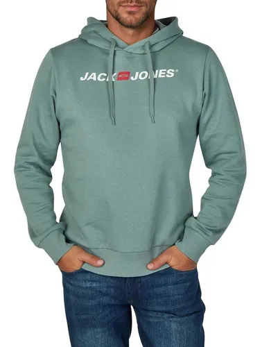 JACK & JONES Hoodie Herren JJMORTY Regular Fit - Moderner Kapuzenpullover mit Jack & Jones Logo Print, ideal für Alltag und Freizeit. Mit doppellagiger Kapuze und elastischen Rippbündchen, bietet er einen bequemen Sitz und ist in mehreren Größen und Farben erhältlich.