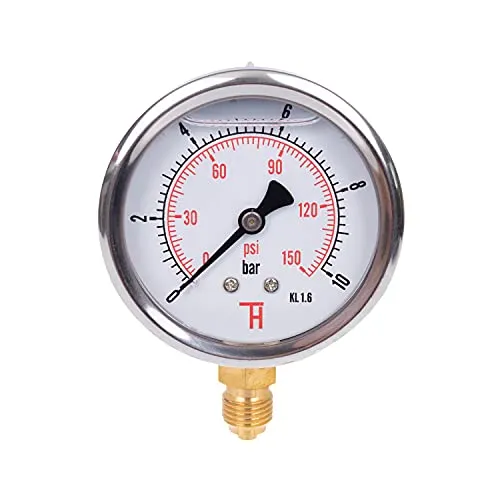 THERMIS Manometer 304G 1/4 Anschluss von unten (0 – 10 bar) 63 mm