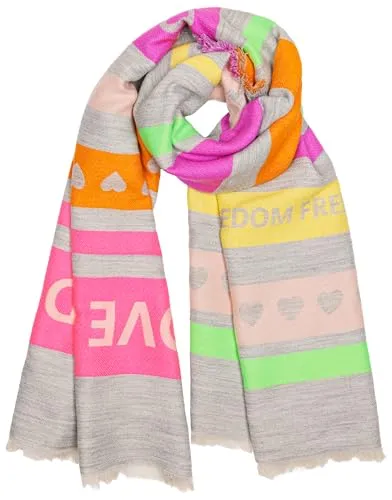 Caspar Modeschal SC540 - Weicher Damen Schal aus Viskose mit buntem Muster - Modeschal aus hochwertiger Viskose, angenehm warm und weich, ideal für Frühling, Herbst & kühle Wintertage – vielseitig als Halstuch oder modisches Accessoire einsetzbar.