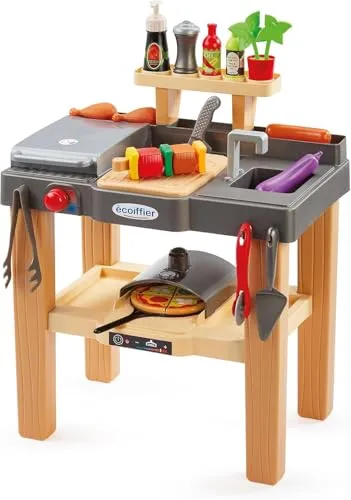ECOIFFIER Sommerküche 4650 – Outdoor-Spielzeug für Kinder ab 18 Monaten - Küchen-Spielzeugsets mit Pizzaofen, Grill und vielen Zubehörteilen für kreatives Spielen im Freien. Fördert das Lernen durch Nachahmung und macht das Spielen im Sandkasten, Garten oder am Strand zum Erlebnis!