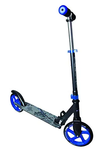 muuwmi Aluminium Scooter 200 mm schwarz-blau - Robuster Aluminium Scooter für Kinder und Erwachsene, ideal für städtische Fahrten und Freizeitspaß, geeignet für Alter 8 - 99 Jahre.