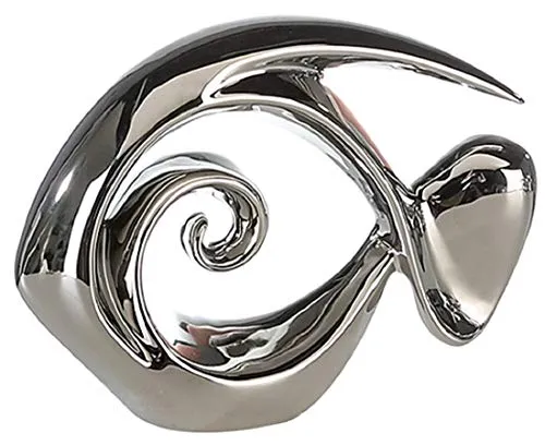 Casablanca Fisch Atlantik Silber, H18cm, L23cm - Statuen aus edlem Silber, handgefertigt und ein elegantes Dekorationsstück für Ihr Zuhause.