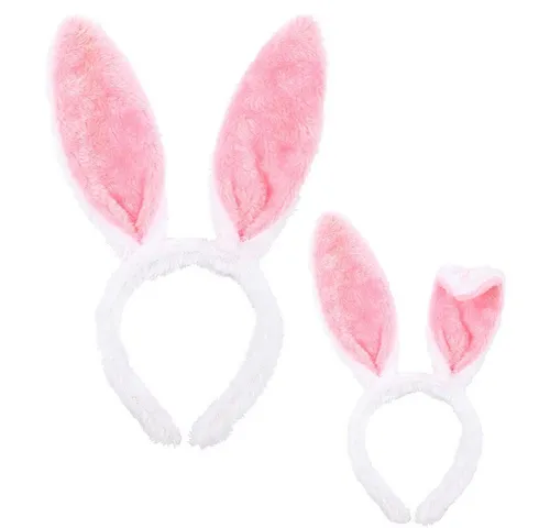 Widmann S.r.l. Kostüm Haarreif mit Hasenohren - Weiß Rosa, Zubehör Hase