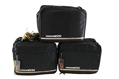 made4bikers Promotion-Bag: KomplettSet Innentaschen TopCase UND Koffer passend für BMW R1200GS-LC R1200 GS LC K50 ab Bj. 2013, Schwarz