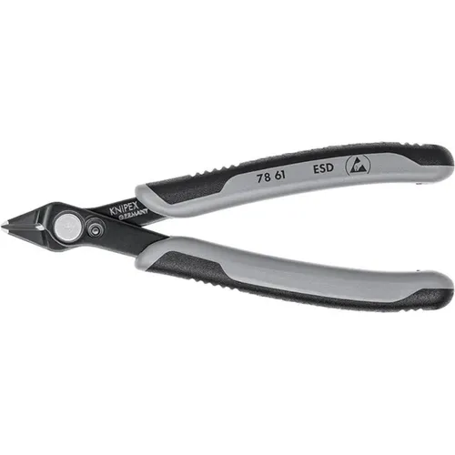 Knipex Seitenschneider 78 61 140 ESD - 140mm Electronic Super Knips XL - Zangen für feinste Schneidarbeiten in Elektronik und Feinmechanik, mit scharfen Schneiden und elektrisch ableitenden Griffen, Made in Germany und optimal für dünne Drähte.